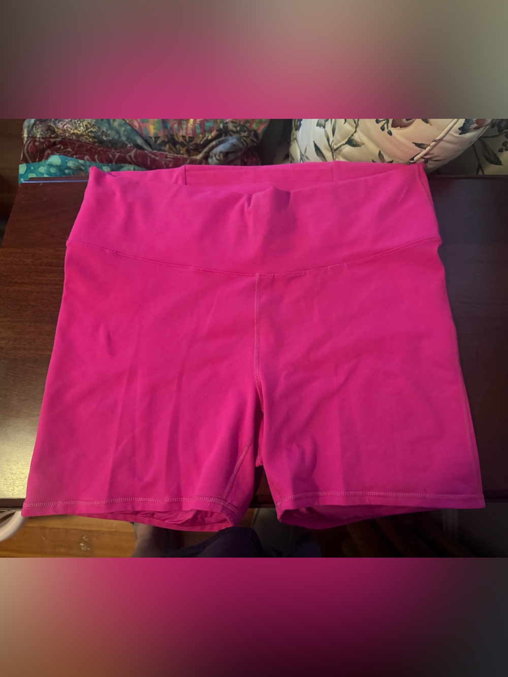 High-Waist Fabletics Women's Bright Pink Bike Shorts